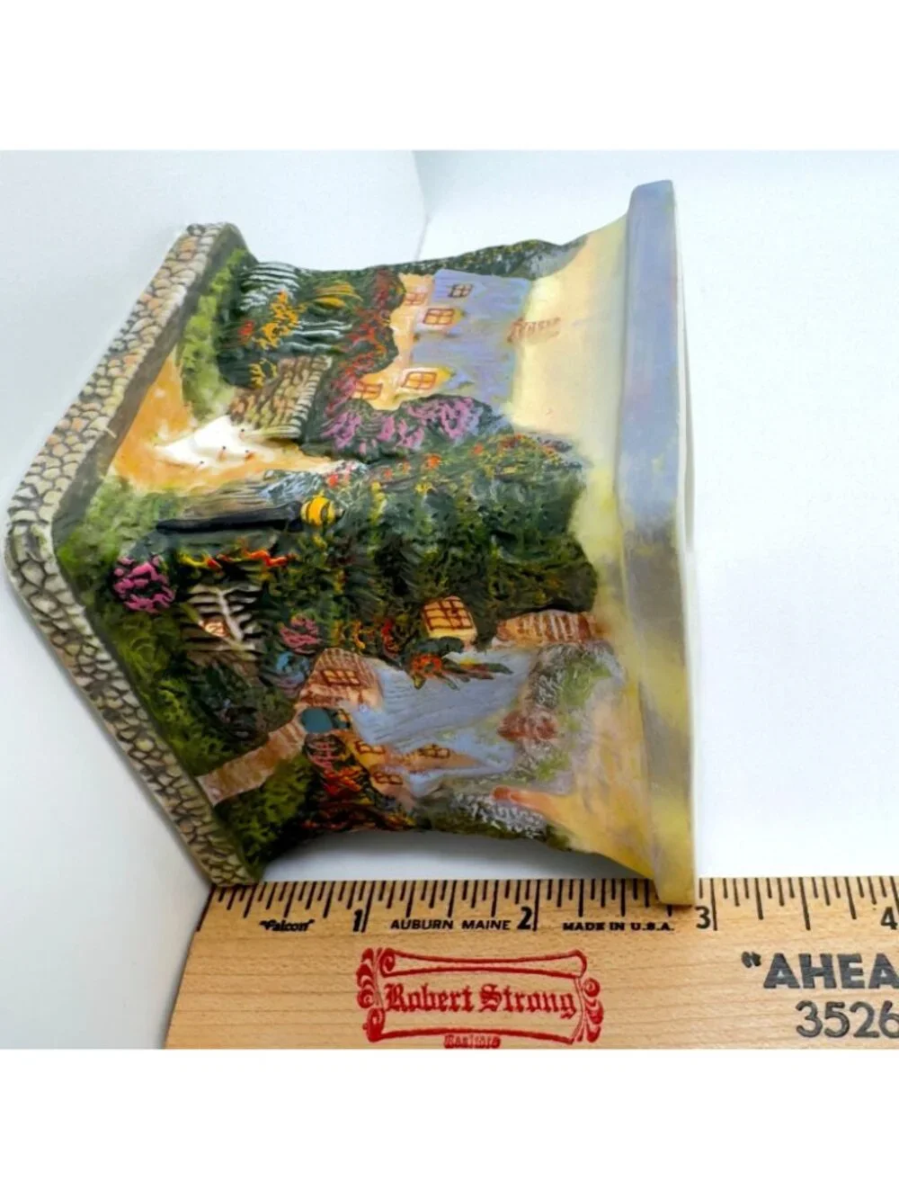 Thomas Kinkade Painter Of Light Porcelain Candleholder Cottage Tealight Box Vtg